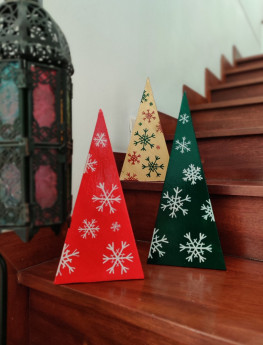 Hand painted decorative Christmas tree (Set of 3)